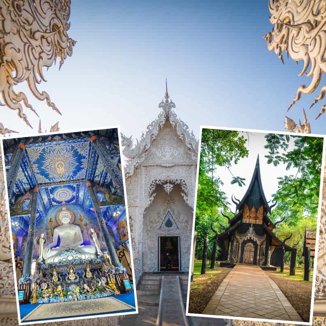Chiang Rai 3 temple tour with White Temple Blue Temple and Black House