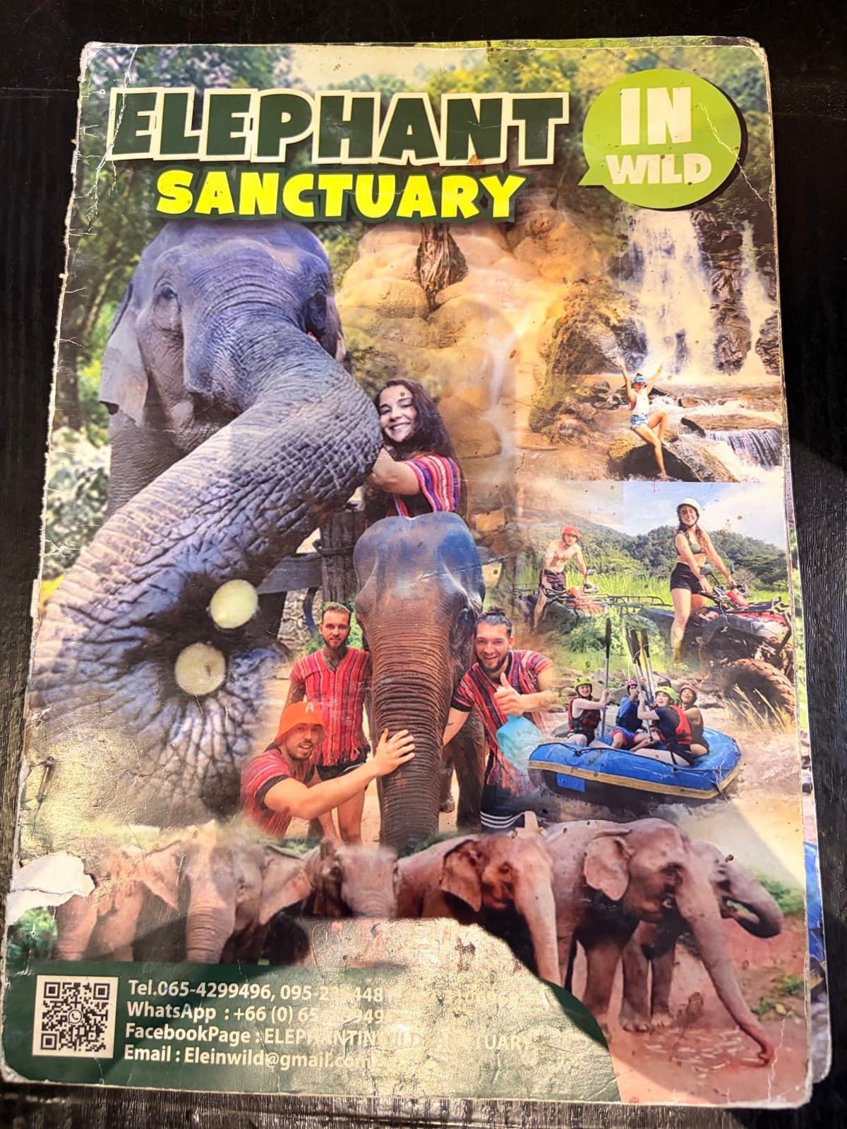 Tour brochure cover for Elephant in Wild Sanctuary activities